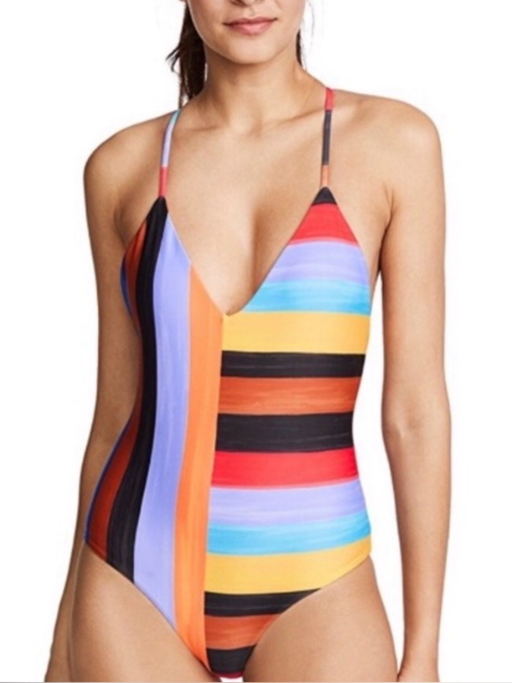 Mara Hoffman Multicolor Striped One-Piece Swimsuit